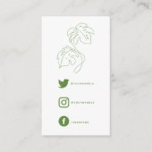Groen en wit monstera, sociaal links bedankt informatiekaartje (Voorkant)