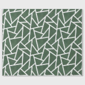 Groen en wit mozaïekpatroon cadeaupapier (Vlak)