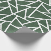 Groen en wit mozaïekpatroon cadeaupapier (Hoek)