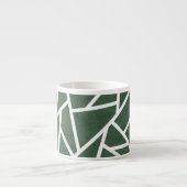 Groen en wit mozaïekpatroon espresso kop (Voorkant)