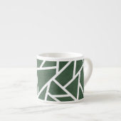 Groen en wit mozaïekpatroon espresso kop (Voorkant rechts)