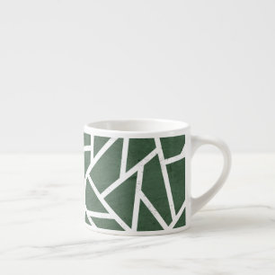 Groen en wit mozaïekpatroon espresso kop