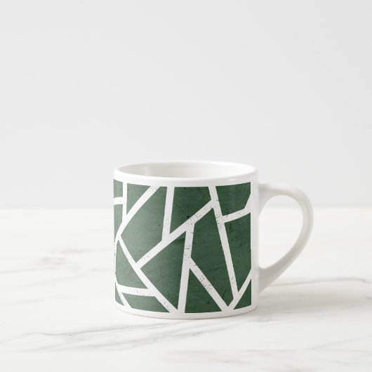 Groen en wit mozaïekpatroon espresso kop (Rechts)