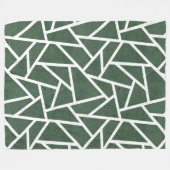 Groen en wit mozaïekpatroon fleece deken (Voorkant (Horizontaal))