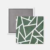 Groen en wit mozaïekpatroon magneet (Voorkant / Achterkant)