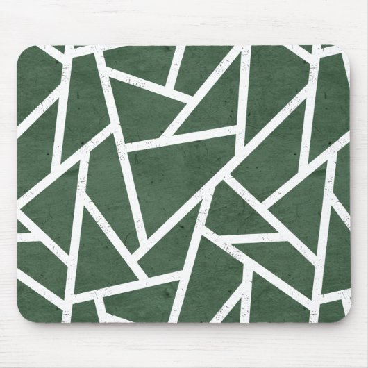 Groen en wit mozaïekpatroon muismat (Voorkant)