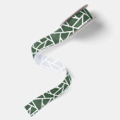 Groen en wit mozaïekpatroon satijnen lint (Achterkant)
