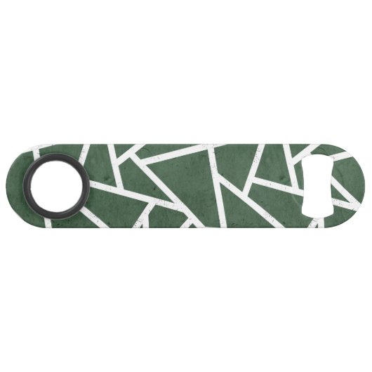 Groen en wit mozaïekpatroon speed flessenopener (Voorkant (Horizontaal))