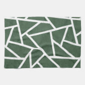 Groen en wit mozaïekpatroon theedoek (Horizontaal)