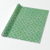 Groen en wit  omslagpapier cadeaupapier (Uitgerold)