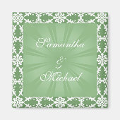 Groen en wit ontwerp magneet (Voorkant)