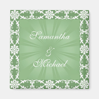 Groen en wit ontwerp magneet