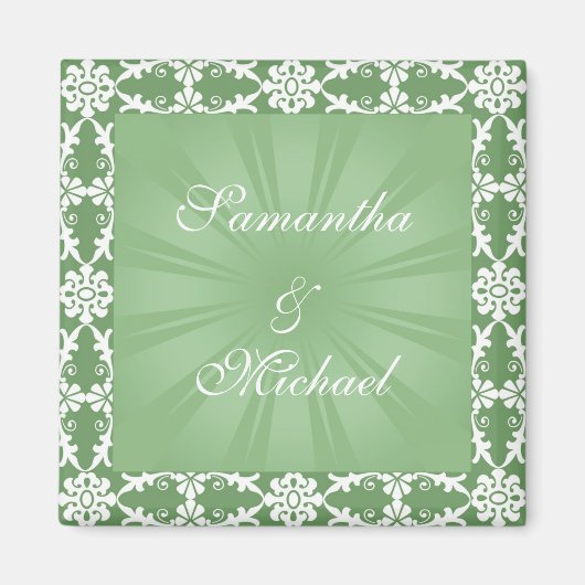 Groen en wit ontwerp magneet (Voorkant)