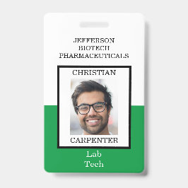Groen en Wit Organisatie Foto Naam Badge