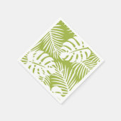 Groen en wit palmpapier servet (Hoek)