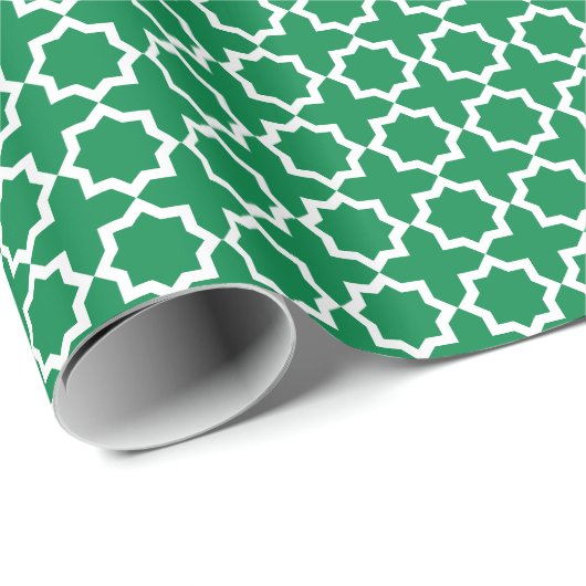 Groen en wit patroon cadeaupapier (Rol Hoek)