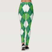 Groen en wit patroon leggings (Achterkant)