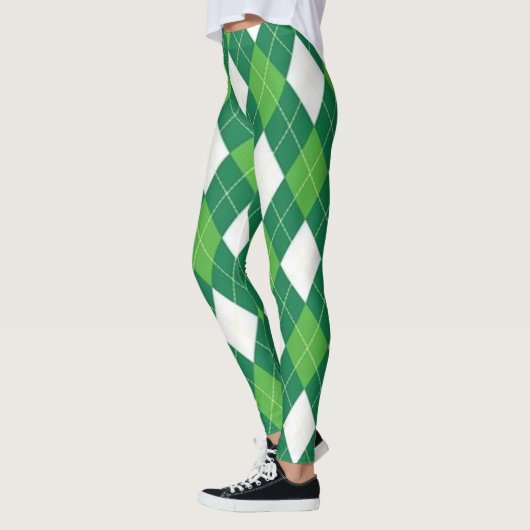 Groen en wit patroon leggings (Links)