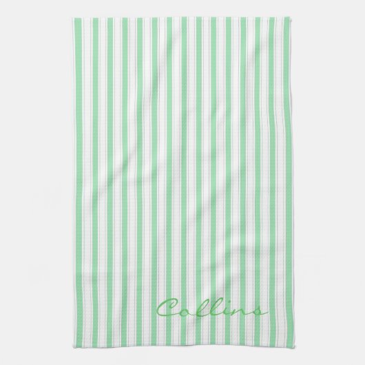 Groen en wit patroon theedoek (Verticaal)