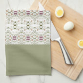 Groen en wit patroon theedoek (Quarter Fold)