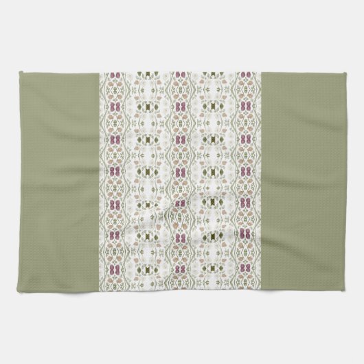 Groen en wit patroon theedoek (Horizontaal)