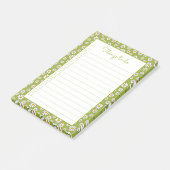 Groen en wit patroon van Floral Daisy om Lijst te  Post-it® Notes (Schuin)