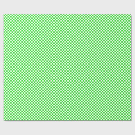 Groen en wit patroon van het controlerbord cadeaupapier (Vlak)