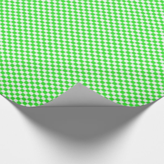 Groen en wit patroon van het controlerbord cadeaupapier (Hoek)