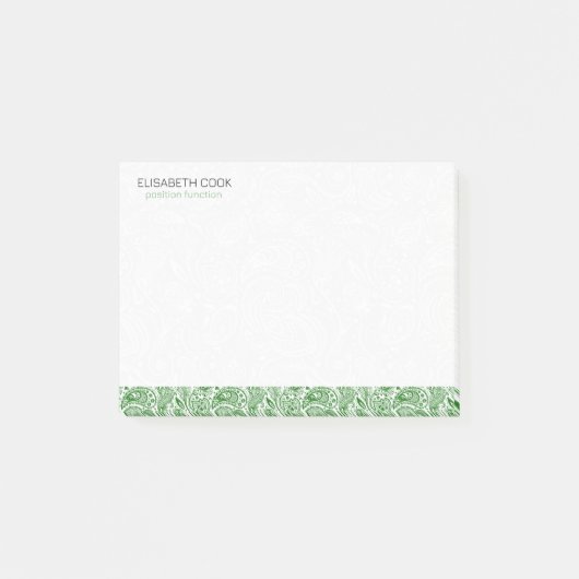 Groen en wit patroonpatroon post-it® notes (Voorkant)