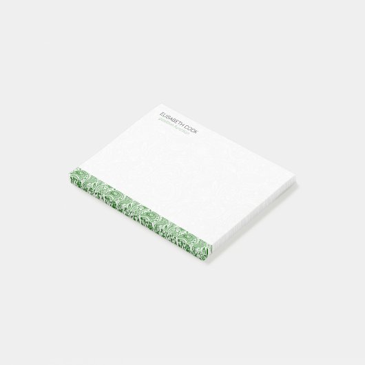 Groen en wit patroonpatroon post-it® notes (Schuin)