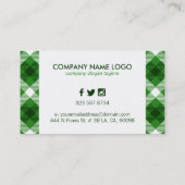 Groen en wit patroonpatroon visitekaartje (Achterkant)