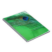 Groen en wit Peacock-stilstand Notitieboek (Rechterzijde)