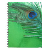Groen en wit Peacock-stilstand Notitieboek (Voorkant)
