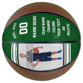 Groen en wit Persoonlijke Foto Basketball Ball Basketbal (Voorkant)