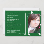 Groen en wit Pet Aankondiging Afstuderen foto's (Achterkant)