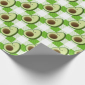 Groen en Wit Plaid Avocado Tartan Patroon Cadeaupapier (Hoek)