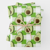 Groen en Wit Plaid Avocado Tartan Patroon Inpakpapier Vel (In situ)