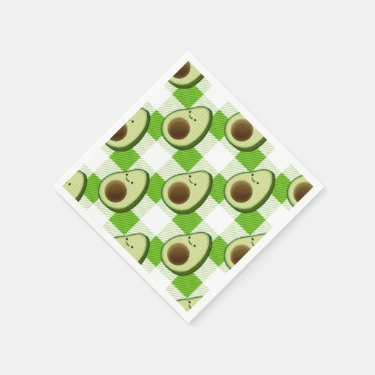 Groen en Wit Plaid Avocado Tartan Patroon Servet (Hoek)