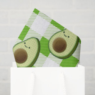 Groen en Wit Plaid Avocado Tartan Patroon Tissuepapier