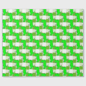 Groen en Wit Plaid Dino Tartan Patroon Cadeaupapier (Vlak)
