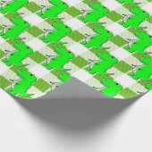 Groen en Wit Plaid Dino Tartan Patroon Cadeaupapier (Hoek)