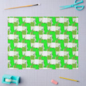 Groen en Wit Plaid Dino Tartan Patroon Tissuepapier (Craft)