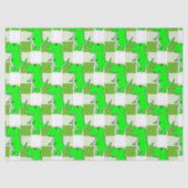 Groen en Wit Plaid Dino Tartan Patroon Tissuepapier (Voorkant)