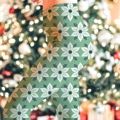 Groen en wit Poinsettia Patroon Kerstmis Leggings
