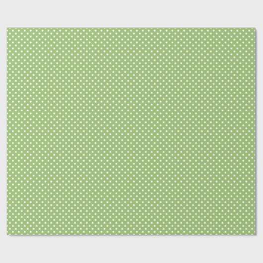 Groen en wit poka dot wrapping paper cadeaupapier (Vlak)