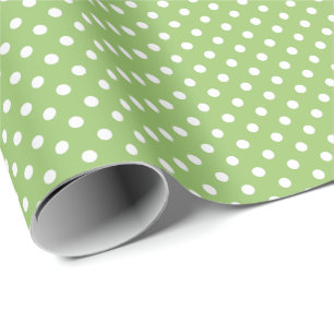 Groen en wit poka dot wrapping paper cadeaupapier