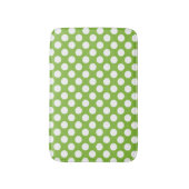 Groen en wit poka-puntpatroon badmat (Voorkant Verticaal)