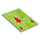 Groen en wit pokadots kerstboompatroon notitieboek (Rechterzijde)