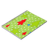 Groen en wit pokadots kerstboompatroon notitieboek (Linkerzijde)
