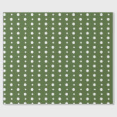 Groen en Wit Polka Dot Kerst Verpakking Papier (Vlak)